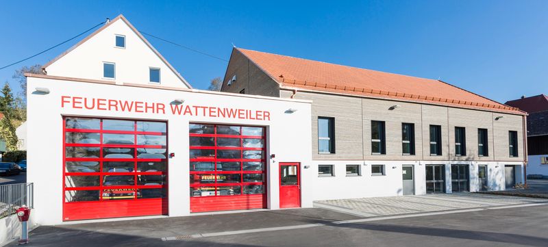 Im Untergeschoss des neu gebauten Bürgerhauses in Wattenweiler befinden sich die Räume der freiwilligen Feuerwehr.