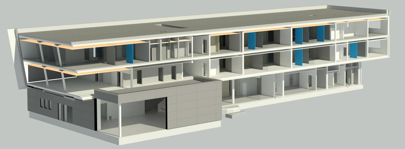 3D Modell eines Gebäudes, geplant mit BIM.