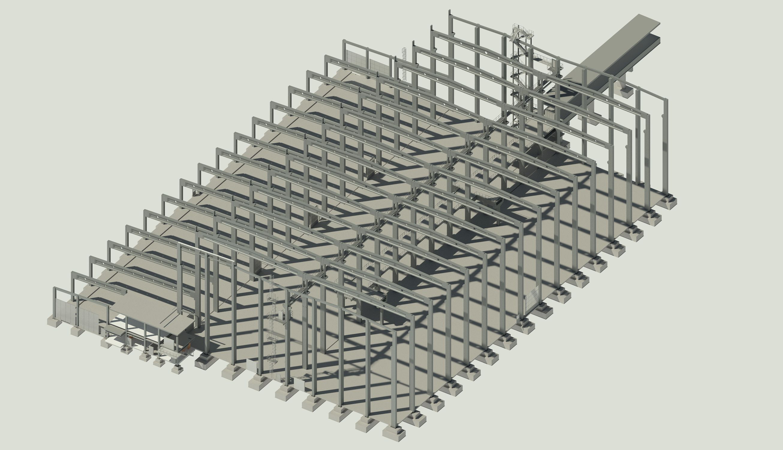 BIM 3D-Gebäudemodell einer Halle.